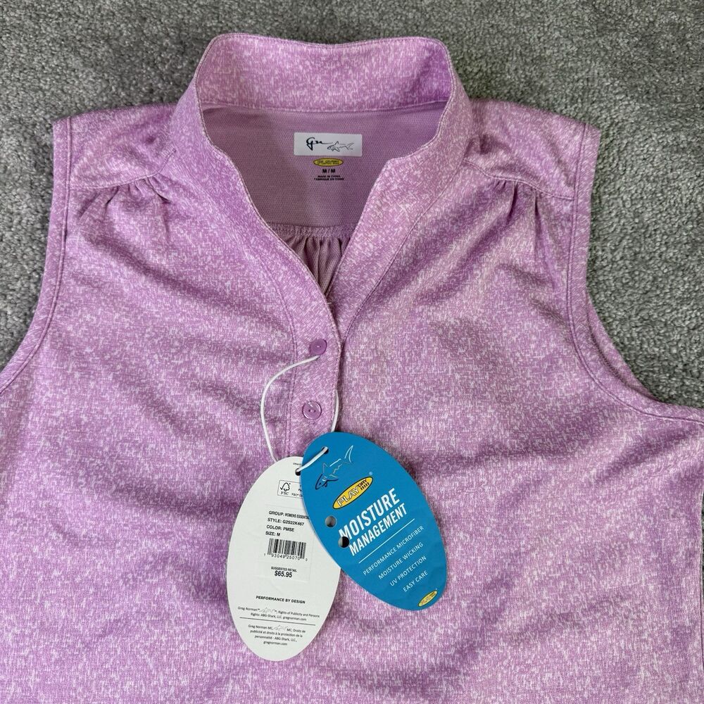 Greg Norman Shirt Womens Medium Pink SleeveMoisture Wicking Performance Golf